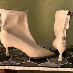 Elegant Cream Ankle Boots